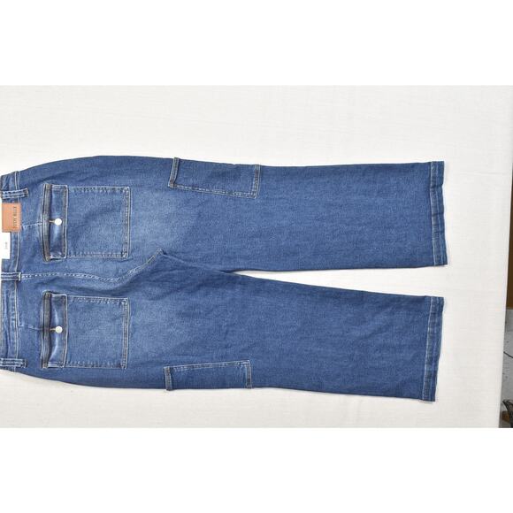 NEW Judy Blue High Waist Wide Leg Denim Cargo Jeans Blue Plus Size 20W Stretch - Picture 3 of 8
